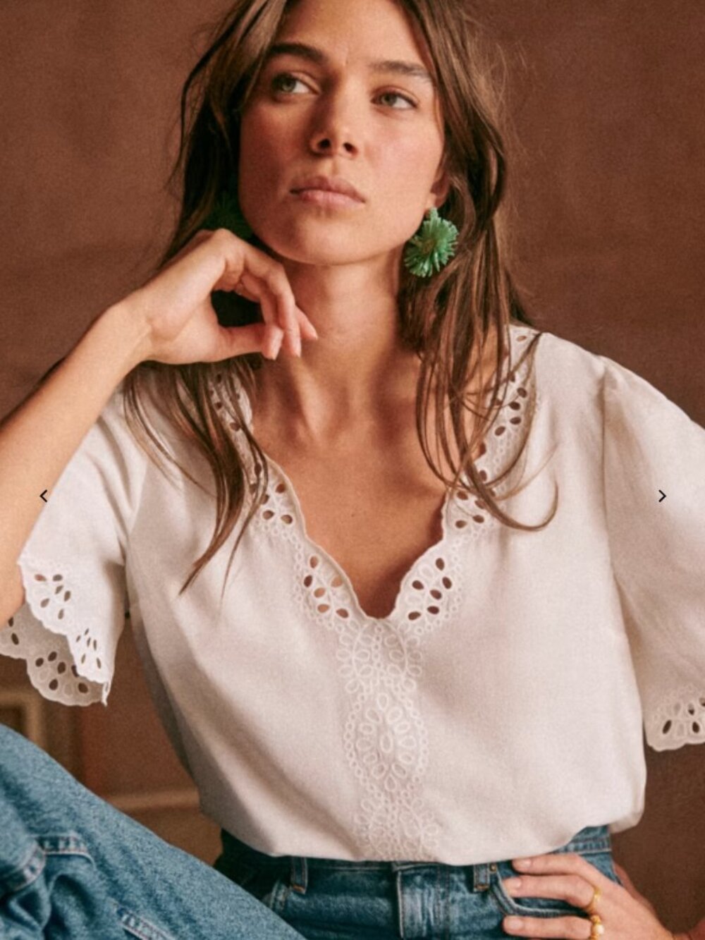 Sezane Francia Silk Blouse Ecru 34 - Picture 2 of 7